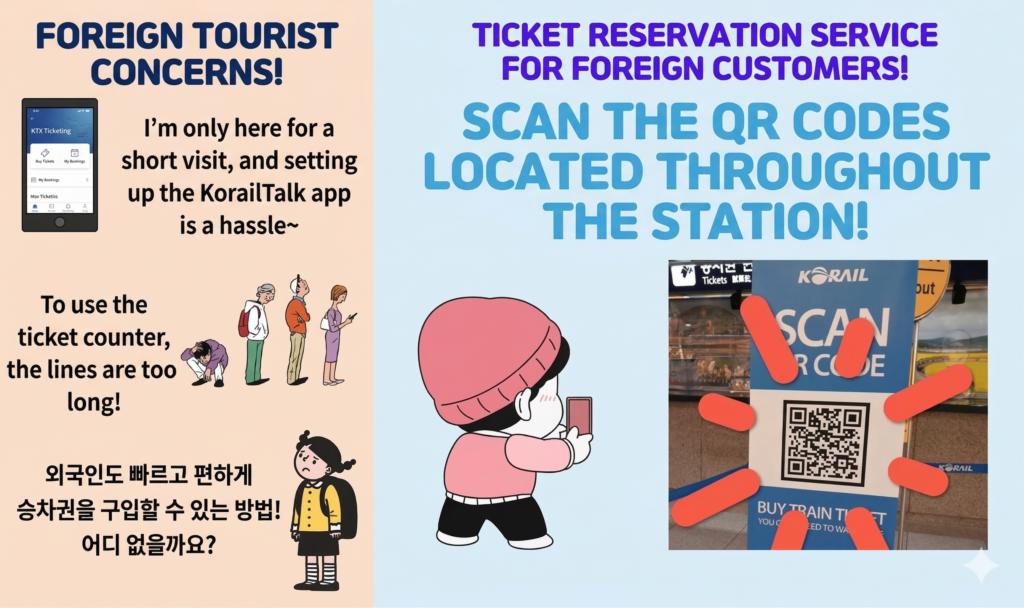 Korails foreign visitor QR code stands